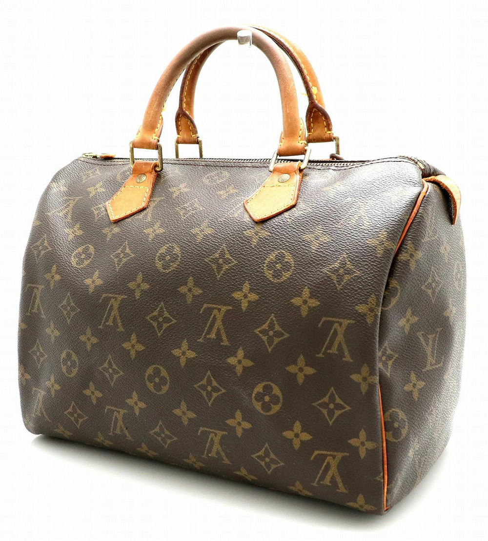 Louis Vuitton Speedy Monogram Handbag Boston Bag Brown